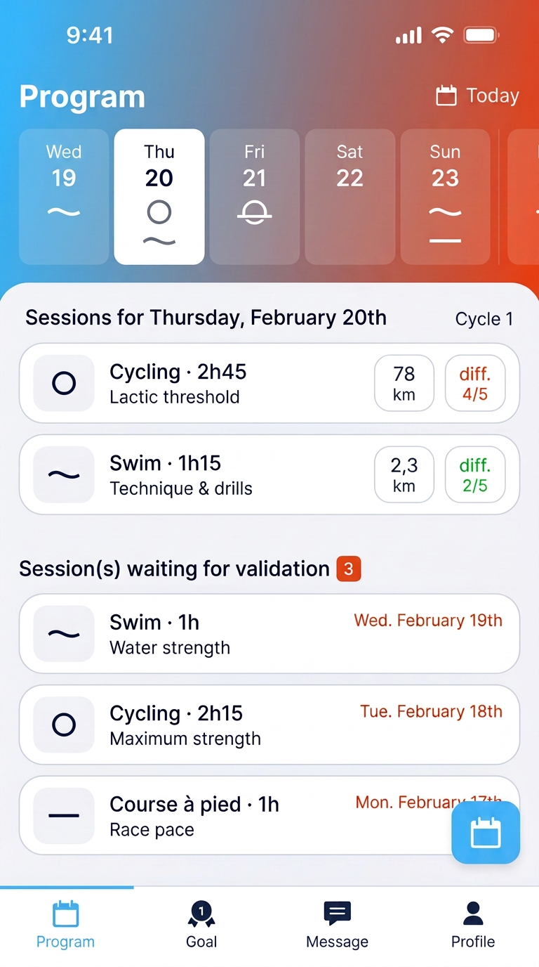 Coach Kona - Personalized weekly triathlon planning