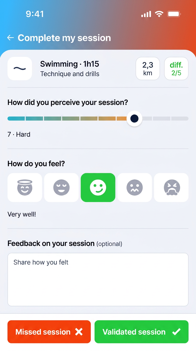 Coach Kona - Session validation and feedback